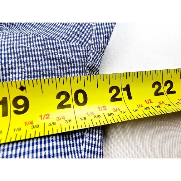 Calvin Klein Slim Fit Size 15 32-33 Blue White Check Performance Non Iron Shirt - Picture 2 of 12
